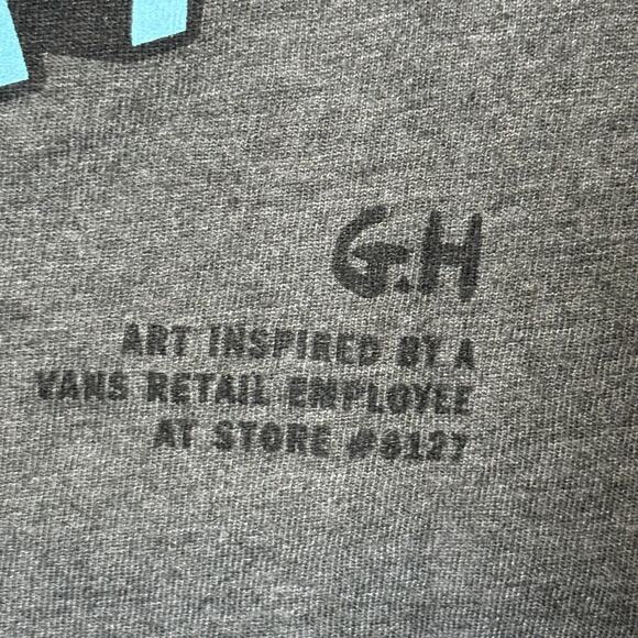 Vans SASQUATCH T Shirt Happy Holidays Van Doren Collection Christmas Sz XL GREY - Picture 5 of 9